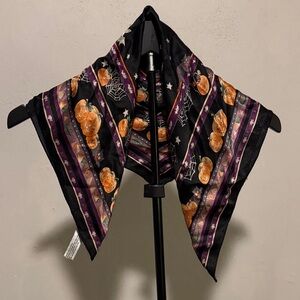 100% Silk Halloween Pumpkin Print Scarf